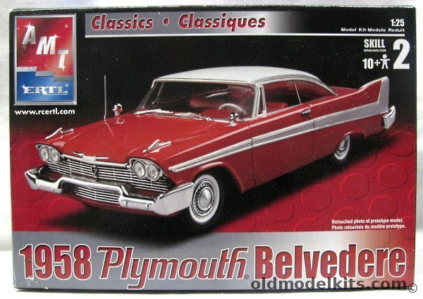 AMT 1/25 1958 Plymouth Belvedere 2-Door Hardtop Coupe, 31156 plastic model kit